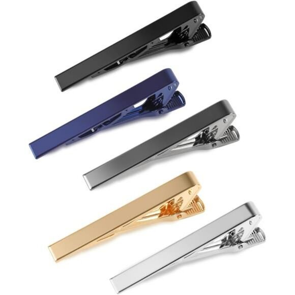 Mens Tie Clip Set Stainless Steel Classic Tie Bar for Wedding Business Gift - Picture 1 of 8